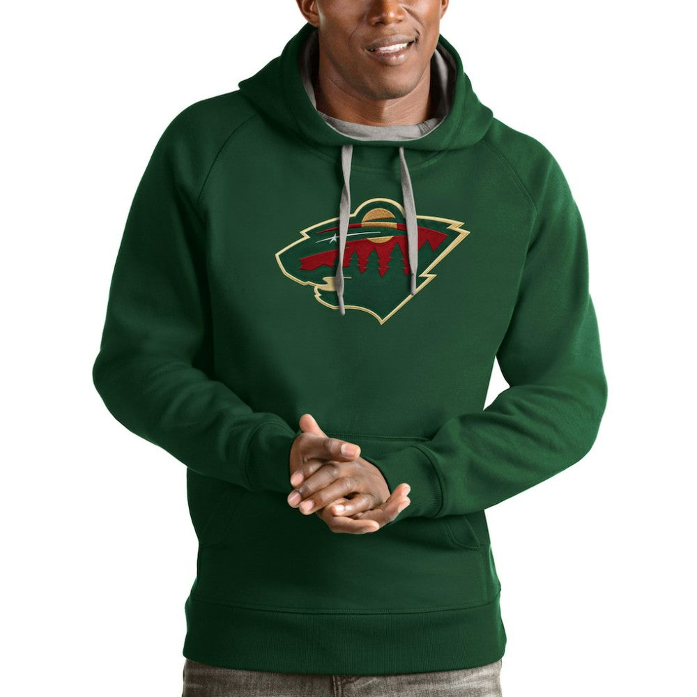 Minnesota Wild Antigua Logo Victory Pullover Hoodie - NHL Hoodies