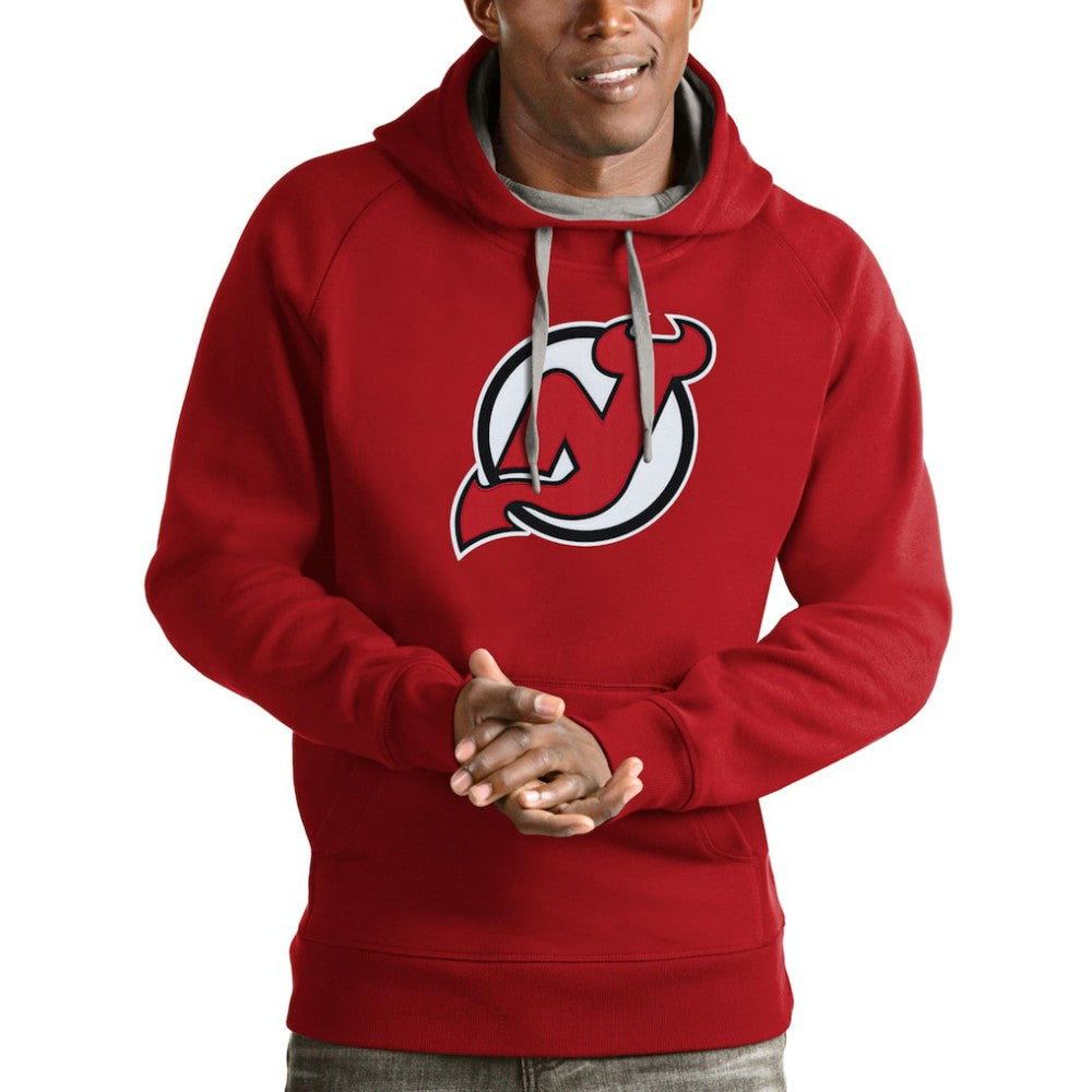 New Jersey Devils Antigua Logo Victory Pullover Hoodie - NHL Jerseys