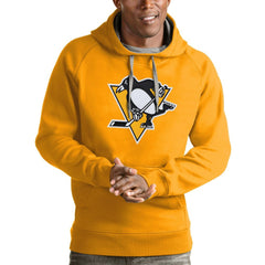 Pittsburgh Penguins Antigua Logo Victory Pullover Hoodie - NHL Hoodies