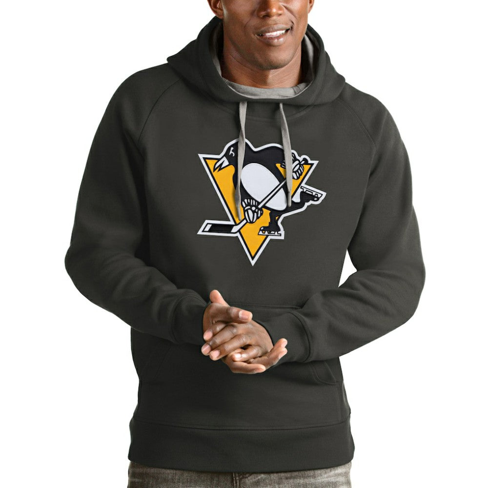 Pittsburgh Penguins Antigua Logo Victory Pullover Hoodie - NHL Hoodies
