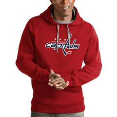 Washington Capitals Antigua Logo Victory Pullover Hoodie - NHL Hoodies
