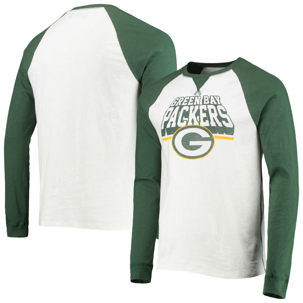 Green Bay Packers Junk Food Colorblock Raglan Long Sleeve T-Shirt | NFL US