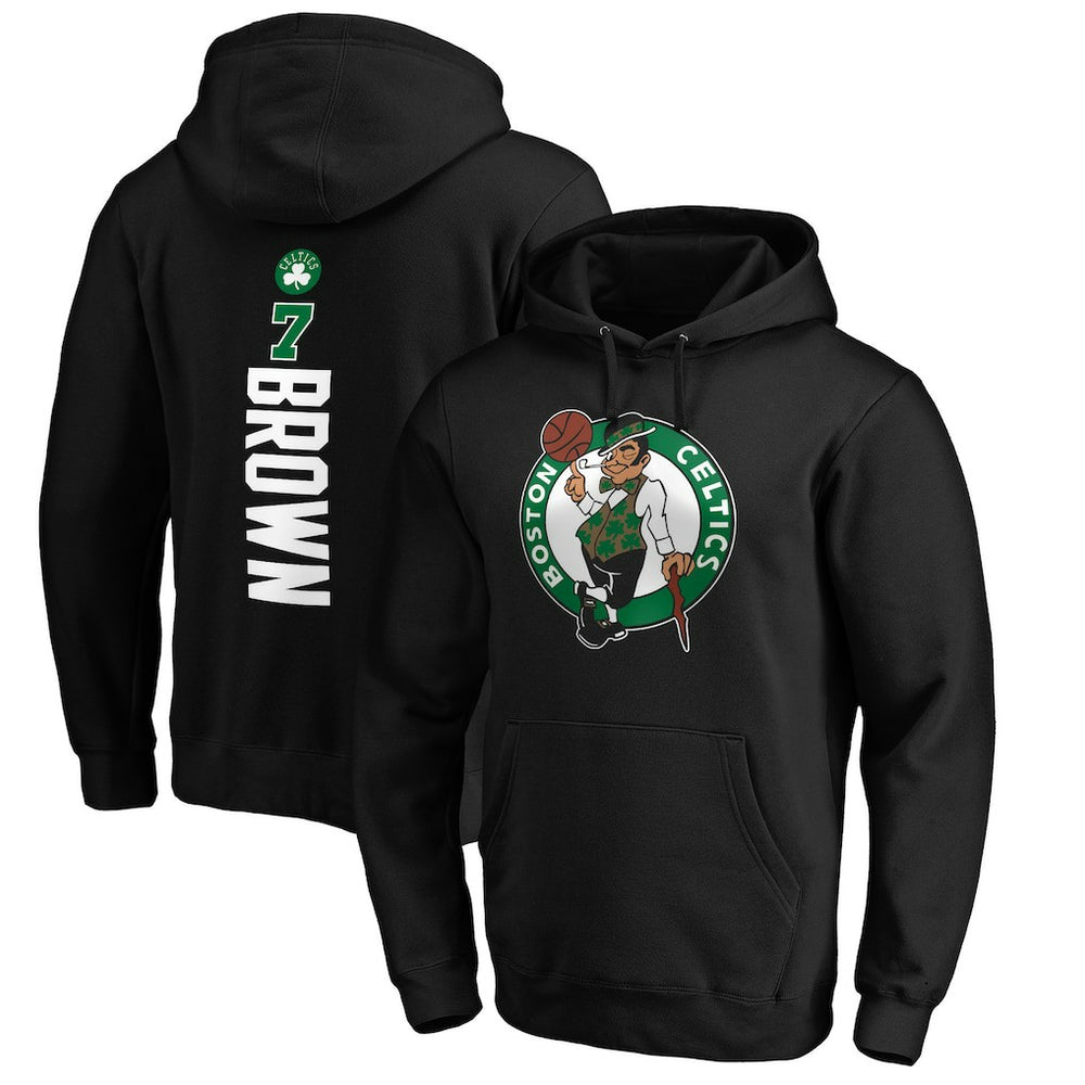 Black Jaylen Brown Boston Celtics Playmaker Name & Number Pullover Hoodie | NBA