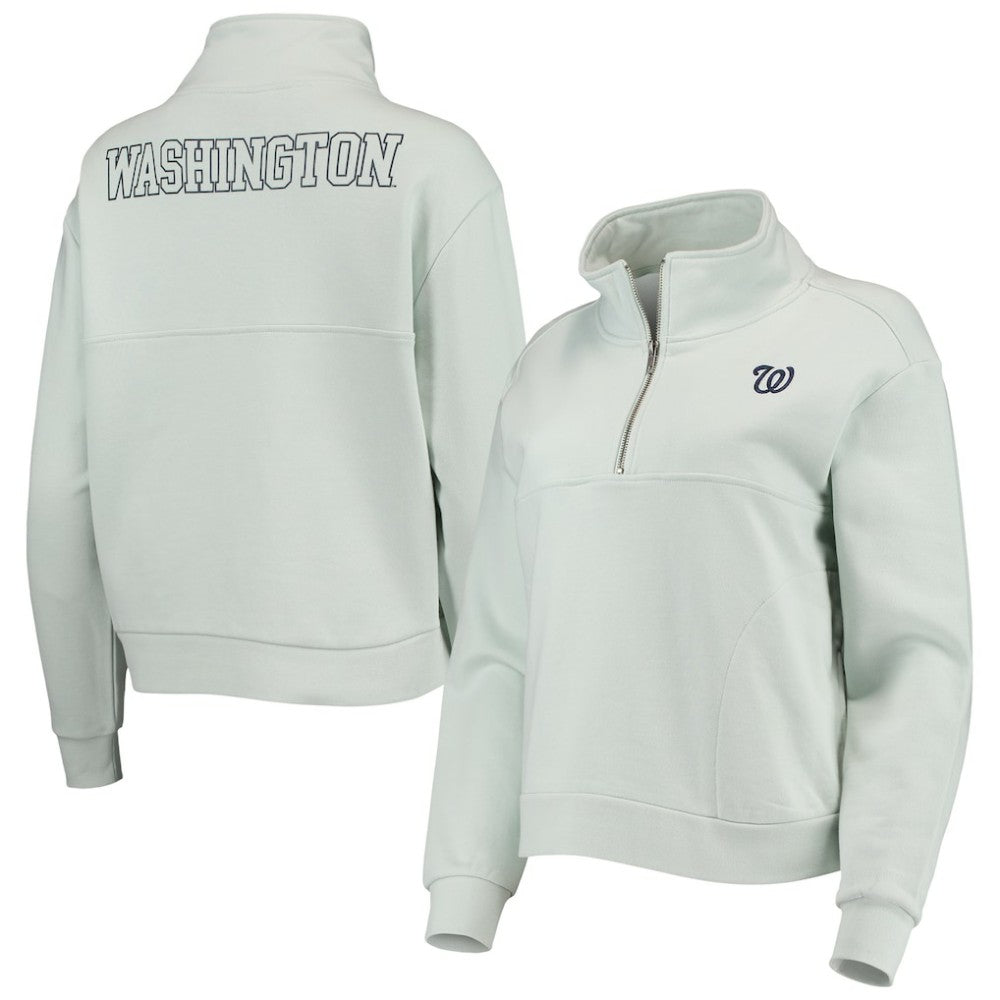 Washington Nationals The Wild Collective Women's Two-Hit Quarter-Zip Pullover Top - MLB Pullover