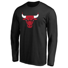 Black Chicago Bulls Primary Team Logo Long Sleeve T-Shirt sale | NBA