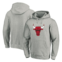Heathered Gray Chicago Bulls Primary Mascot Logo Pullover Hoodie | NBA