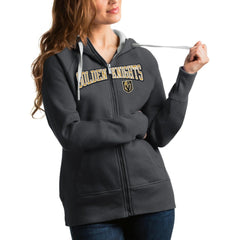 Vegas Golden Knights Antigua Women's Wordmark Victory Full-Zip Hoodie - NHL Hoodies