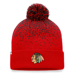 Chicago Blackhawks Fanatics Iconic Gradient Cuffed Knit Hat with Pom - NHL Hats