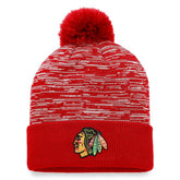 Chicago Blackhawks Fanatics Defender Cuffed Knit Hat with Pom - NHL Hats