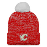 Calgary Flames Fanatics Women's Glimmer Cuffed Knit Hat with Pom - NHL Hats