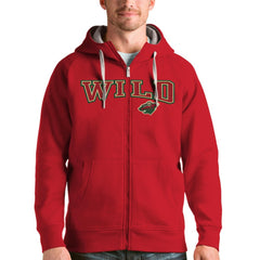 Minnesota Wild Antigua Wordmark Victory Full-Zip Hoodie - NHL Hoodies