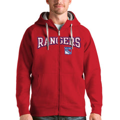 New York Rangers Antigua Wordmark Victory Full-Zip Hoodie - NHL Hoodies