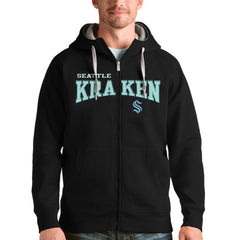 Seattle Kraken Antigua Wordmark Victory Full-Zip Hoodie - NHL Hoodies