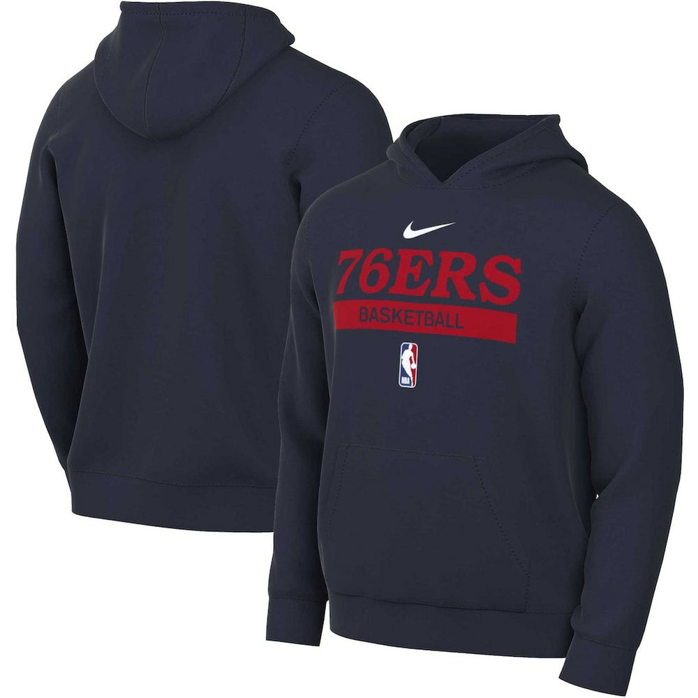 Navy Philadelphia 76ers 2022/23 Spotlight On-Court Practice Performance Pullover Hoodie | NBA