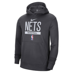 Anthracite Brooklyn Nets 2022/23 Spotlight On-Court Practice Performance Pullover Hoodie | NBA
