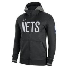 Black Brooklyn Nets Authentic Showtime Performance Full-Zip Hoodie | NBA
