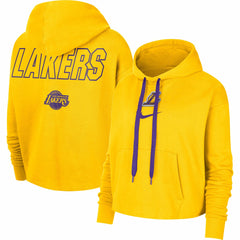 Gold Los Angeles Lakers Women's Courtside Cropped Pullover Hoodie | NBA