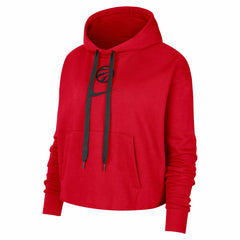 Red Toronto Raptors Women's Courtside Cropped Pullover Hoodie | NBA