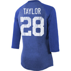 Indianapolis Colts Jonathan Taylor Majestic Threads Women's Player Name & Number Raglan Tri-Blend 3/4-Sleeve T-Shirt | NFL Discount