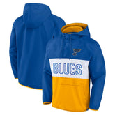 St. Louis Blues Fanatics Backhand Shooter Defender Anorak Raglan Hoodie Quarter-Zip Jacket - NHL Hoodies