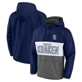 Seattle Kraken Fanatics Backhand Shooter Defender Anorak Raglan Hoodie Quarter-Zip Jacket - NHL Hoodies