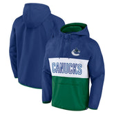 Vancouver Canucks Fanatics Backhand Shooter Defender Anorak Raglan Hoodie Quarter-Zip Jacket - NHL Hoodies