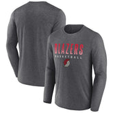 Heathered Charcoal Portland Trail Blazers Where Legends Play Iconic Practice Long Sleeve T-Shirt | NBA