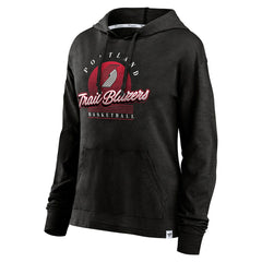 Black Portland Trail Blazers Women's Full Steam Slub Hoodie T-Shirt | NBA