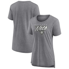 Heathered Gray Brooklyn Nets Women's True Classics Tri-Blend T-Shirt | NBA