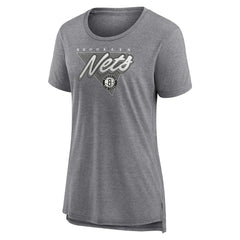 Heathered Gray Brooklyn Nets Women's True Classics Tri-Blend T-Shirt | NBA