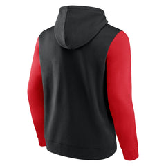Black/Red Toronto Raptors Attack Colorblock Pullover Hoodie | NBA
