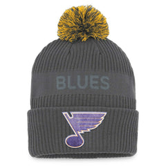 St. Louis Blues Fanatics Authentic Pro Home Ice Cuffed Knit Hat with Pom - NHL Hats