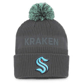 Seattle Kraken Fanatics Authentic Pro Home Ice Cuffed Knit Hat with Pom - NHL Hats