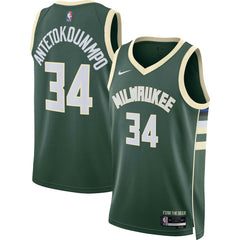Hunter Green Giannis Antetokounmpo Milwaukee Bucks Unisex Swingman Jersey | NBA