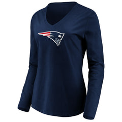 New England Patriots Women's Primary Team Logo Long Sleeve V-Neck T-Shirt | NFL On sale
