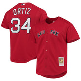 David Ortiz Boston Red Sox Mitchell & Ness Cooperstown Collection Mesh Batting Practice Button-Up Jersey - MLB Jerseys