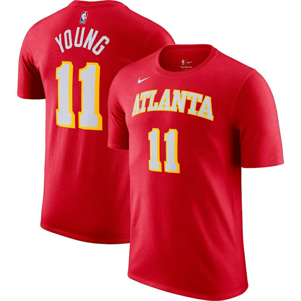 Red Trae Young Atlanta Hawks Icon 2022/23 Name & Number T-Shirt | NBA