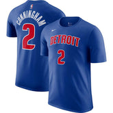 Blue Cade Cunningham Detroit Pistons Icon 2022/23 Name & Number T-Shirt sale | NBA