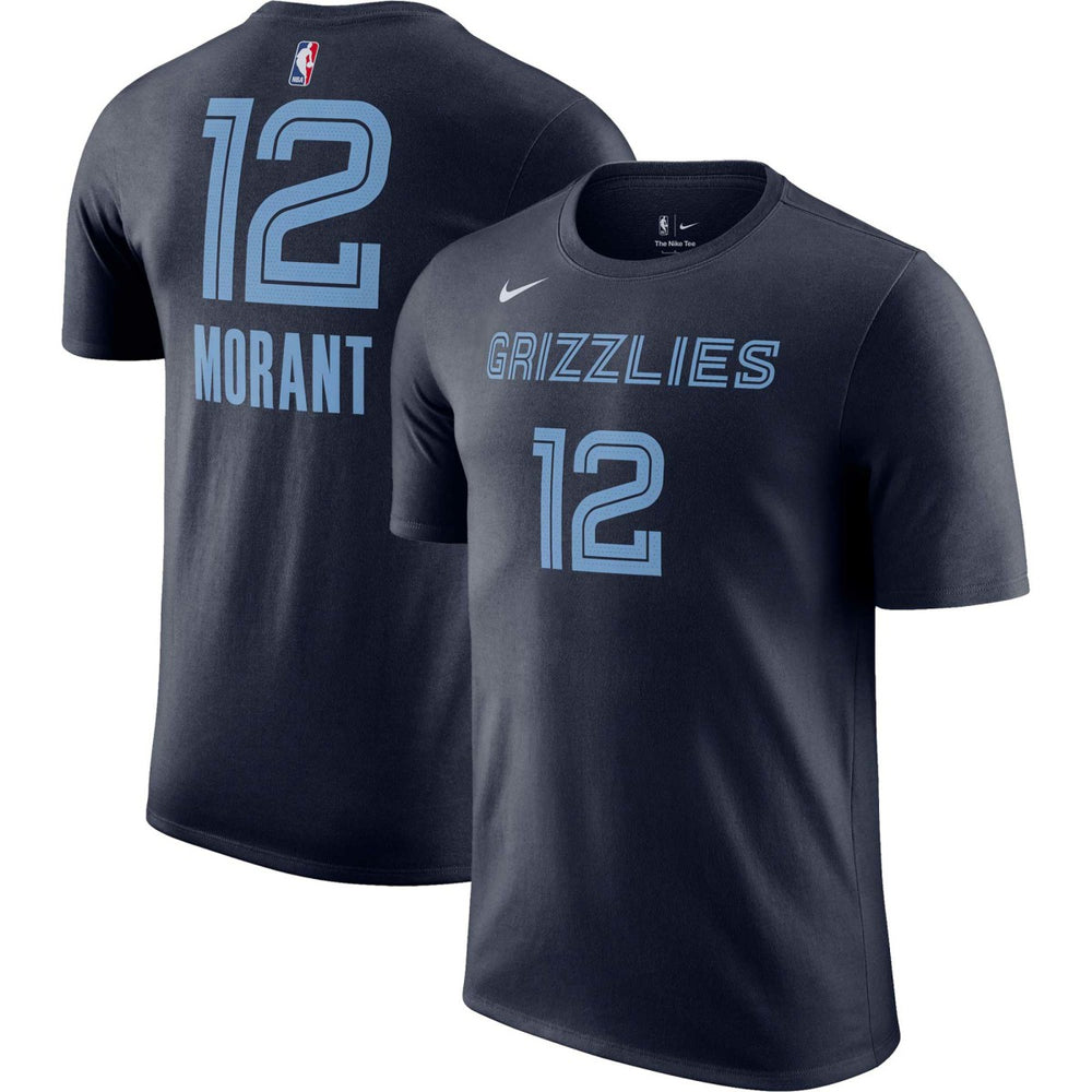 Navy Ja Morant Memphis Grizzlies Icon 2022/23 Name & Number T-Shirt | NBA