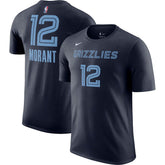 Navy Ja Morant Memphis Grizzlies Icon 2022/23 Name & Number T-Shirt | NBA