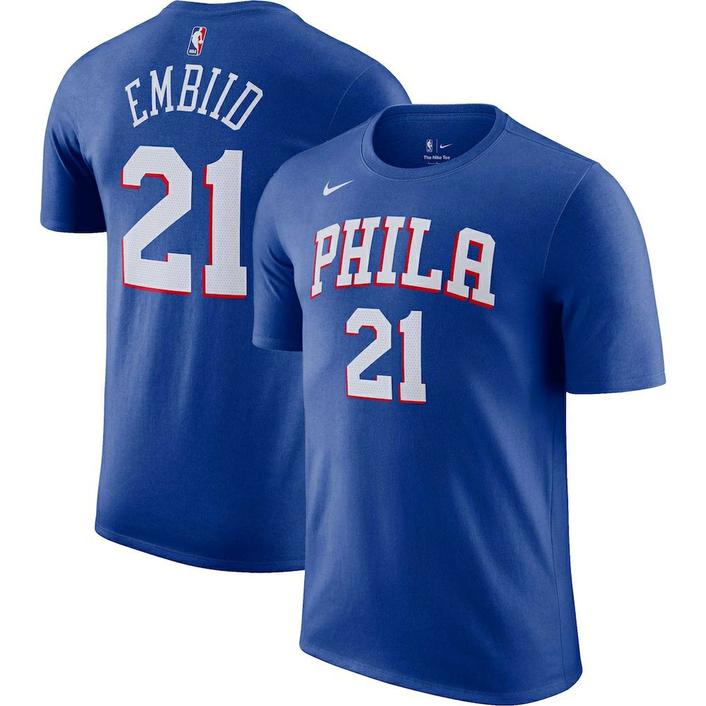 Royal Joel Embiid Philadelphia 76ers Icon 2022/23 Name & Number T-Shirt | NBA