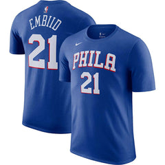 Royal Joel Embiid Philadelphia 76ers Icon 2022/23 Name & Number T-Shirt | NBA