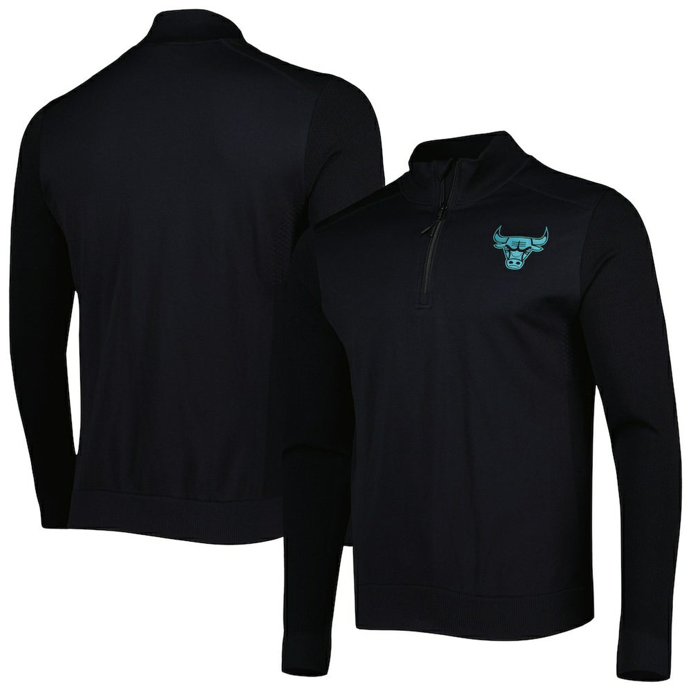 Black Chicago Bulls Levelwear Nano Engineered Knit Fabric Quarter-Zip Jacket | NBA
