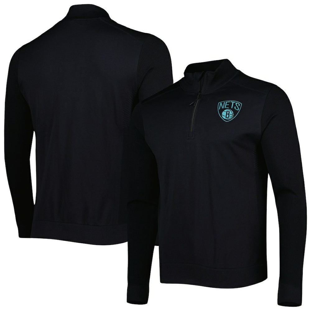 Black Brooklyn Nets Levelwear Nano Engineered Knit Fabric Quarter-Zip Jacket | NBA