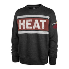 Heather Black Miami Heat '47 Tribeca Emerson Pullover Sweatshirt | NBA