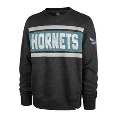 Heather Black Charlotte Hornets '47 Tribeca Emerson Pullover Sweatshirt | NBA