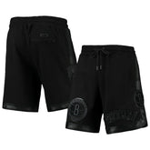 Brooklyn Nets Pro Standard Triple Black Gloss Logo Shorts for sale | NBA