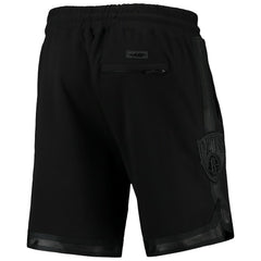 Brooklyn Nets Pro Standard Triple Black Gloss Logo Shorts for sale | NBA