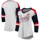 Minnesota Twins Touch Women's Base Runner 3/4-Sleeve V-Neck T-Shirt - MLB T-shirts