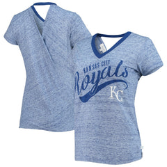 Kansas City Royals Touch Women's Hail Mary Back Wrap Space-Dye V-Neck T-Shirt - MLB T-shirts